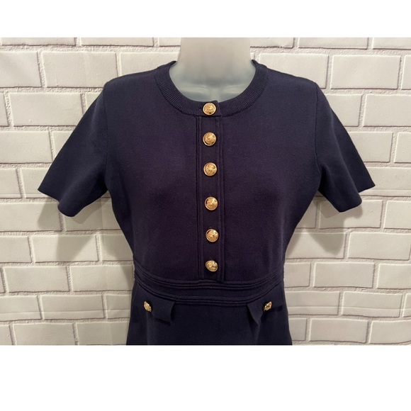 MEROKEETY Women's Knit Bodycon Sweater Dress Button Short Sleeve Dress/size S - Picture 3 of 10